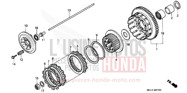 CLUTCH for CB1000F "Big One" BLACK (NH1E) from 1993